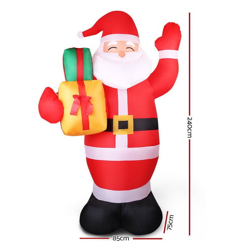 Christmas Inflatable Santa 2.4M Illuminated