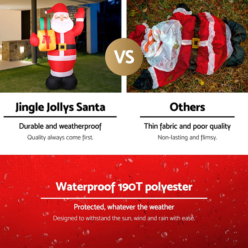 2.4M Christmas Inflatable Santa with Built-in LEDs