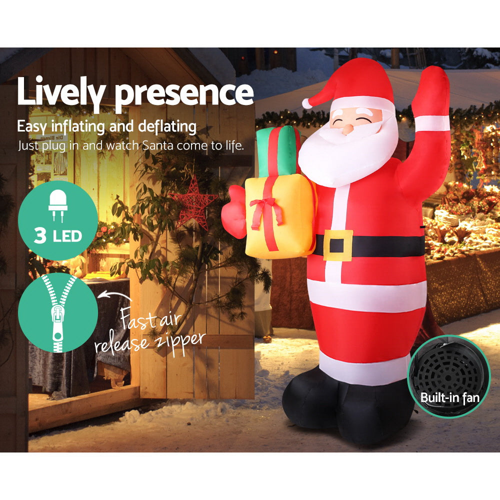 Christmas Inflatable Santa 2.4M Illuminated