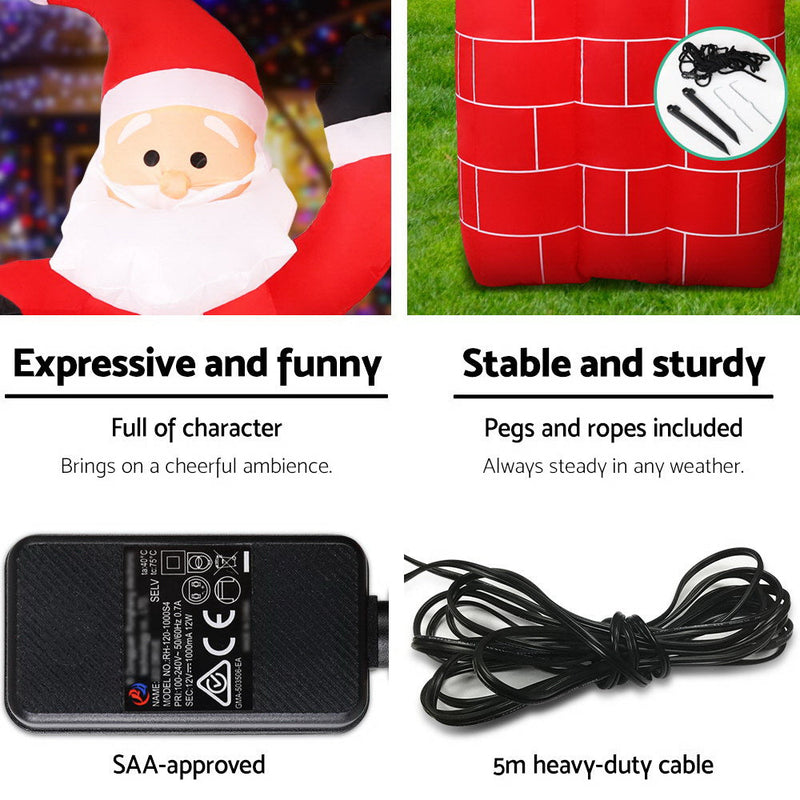 Christmas Inflatable Santa Pop Up 1.8M Illuminated