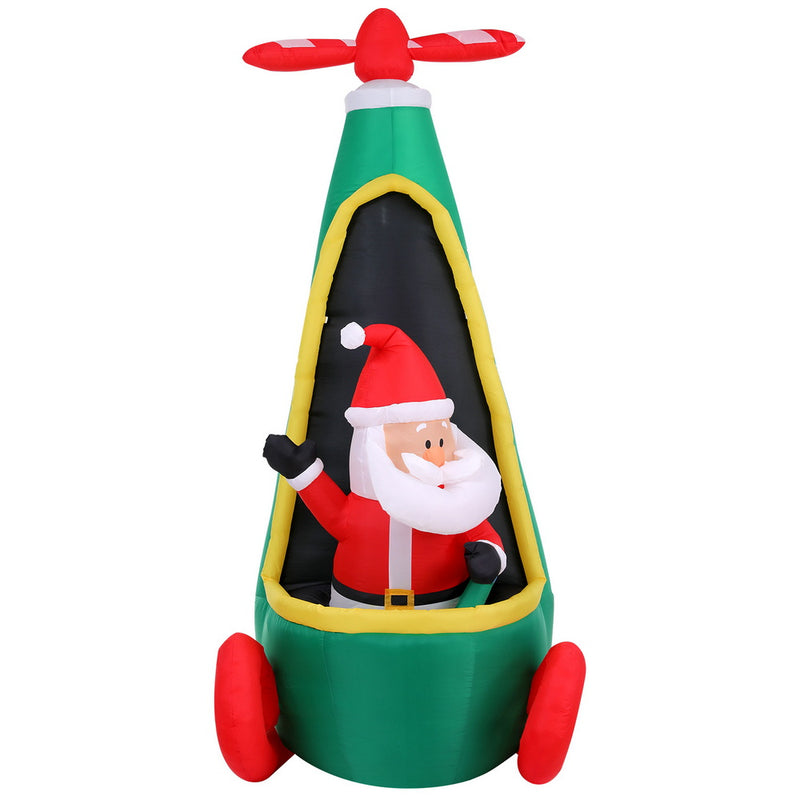 Christmas Inflatable Santa in Helicopter 2.55M Height LED Illuminated