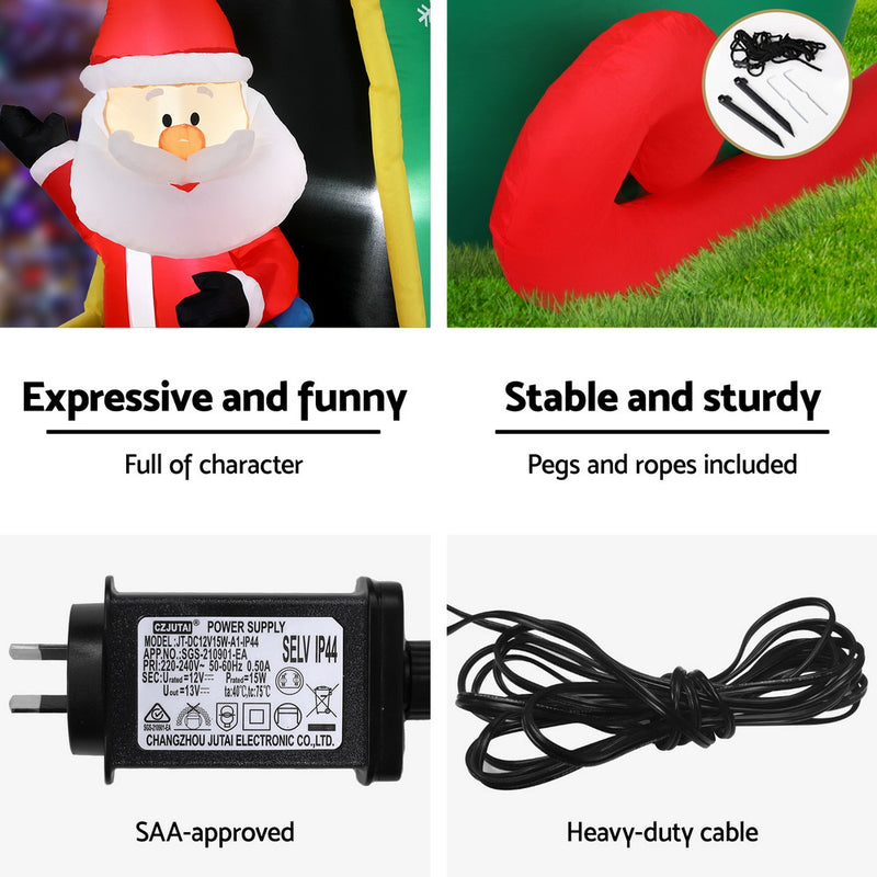 Christmas Inflatable Santa in Helicopter 2.55M Height LED Illuminated