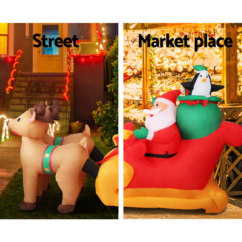 Christmas Inflatable Santa Sleigh 2.2M LED