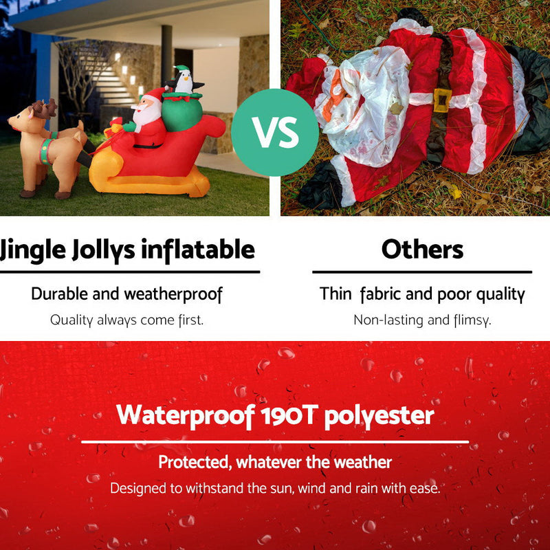 Christmas Inflatable Santa Sleigh 2.2M Illuminated