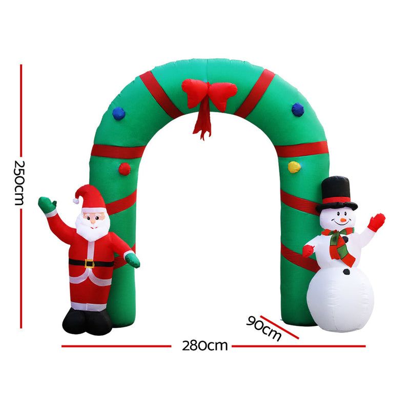 Christmas Inflatable Archwary 2.8M Illuminated