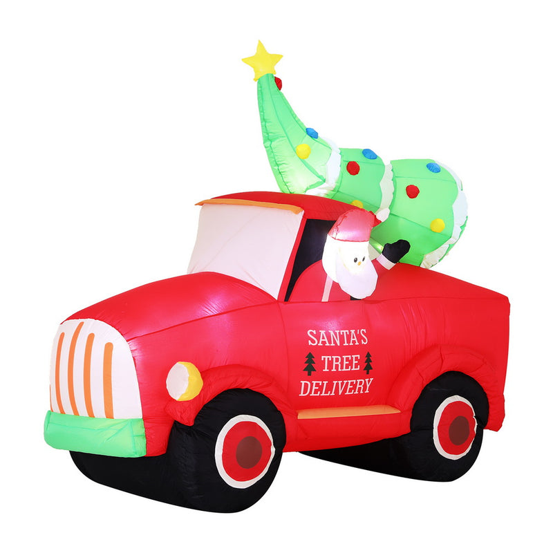 Christmas Inflatable Santa Truck 1.6M Height LED Illuminated