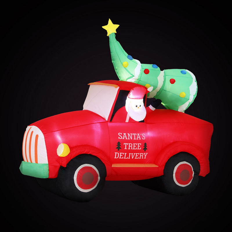 Christmas Inflatable Santa Truck 1.6M Height LED Illuminated