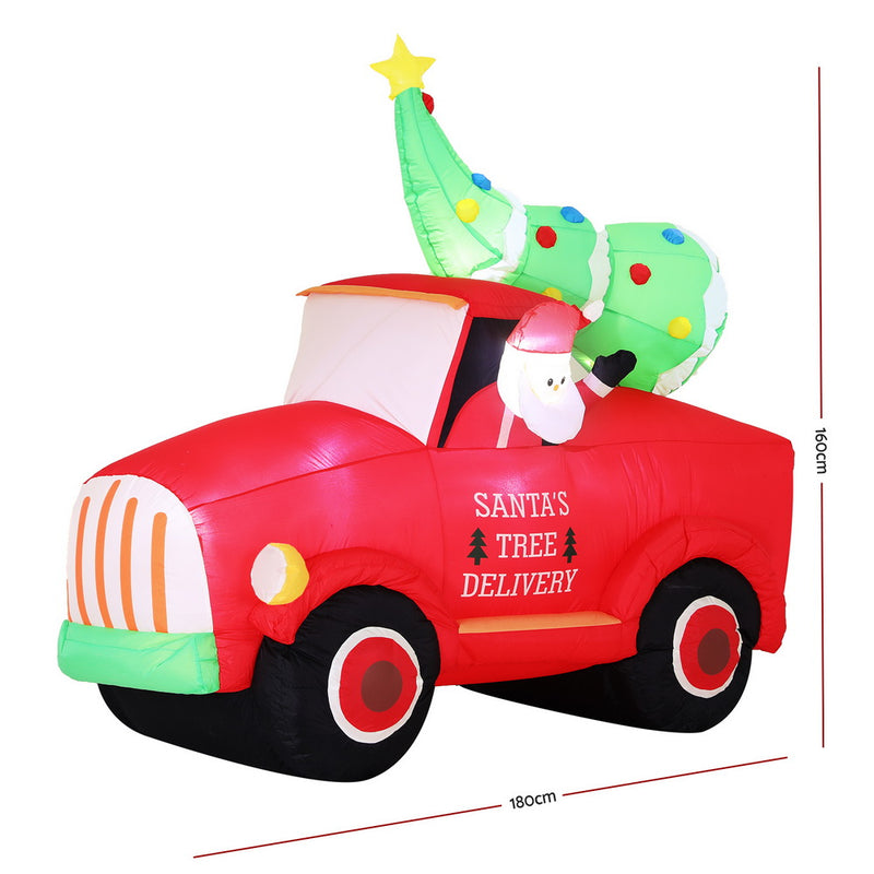 Christmas Inflatable Santa Truck 1.6M Height LED Illuminated