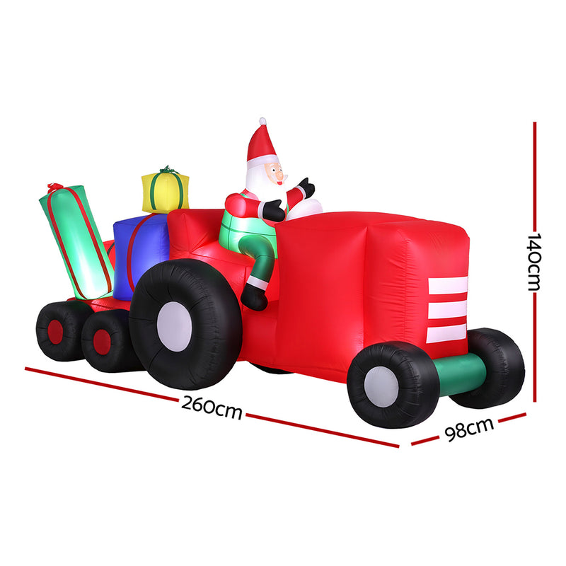 Christmas Inflatable Santa Truck 2.6M Length LED Illuminated