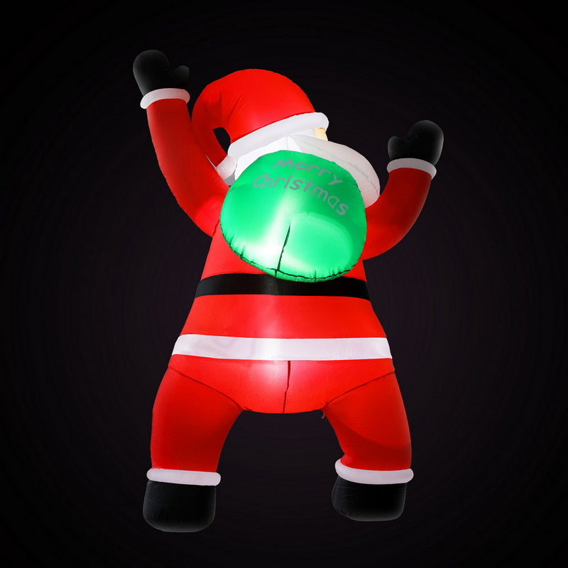 Christmas Inflatable Santa Climbing LED Illuminated 1.9M