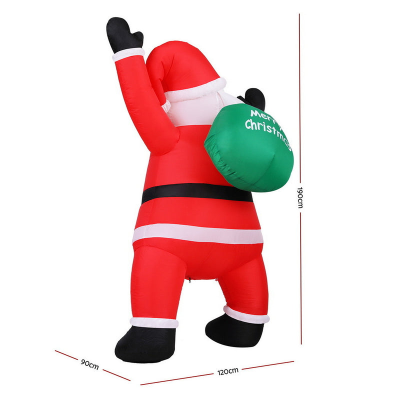 Christmas Inflatable Santa Climbing LED Illuminated 1.9M