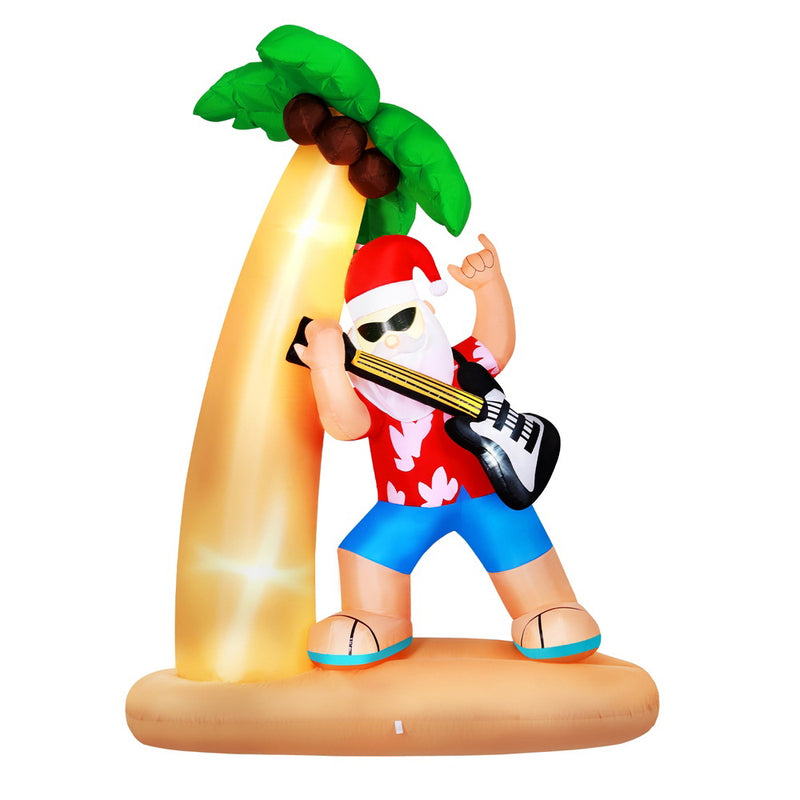 Christmas Inflatable Santa Guitar 2.1M Led Illuminated