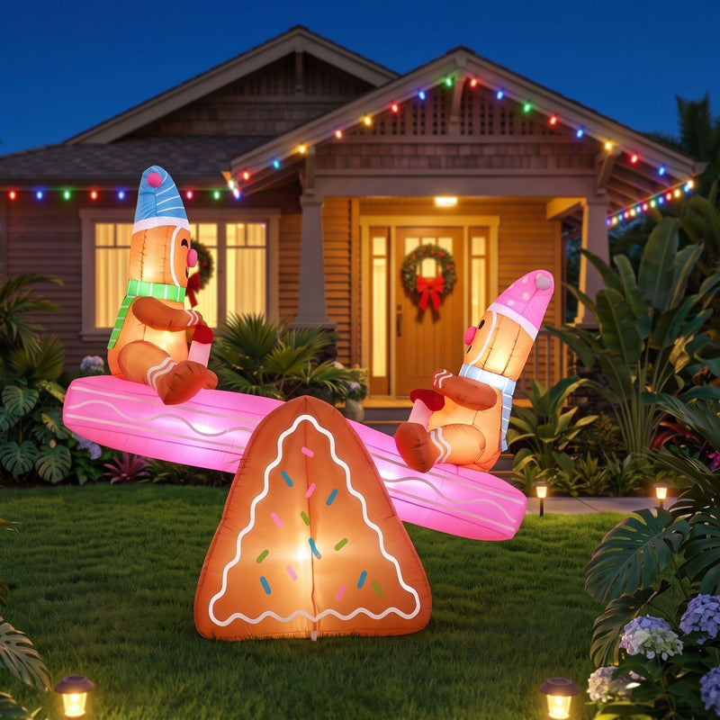 Jingle Jollys 1.8m Christmas Inflatable Seesaw with LED