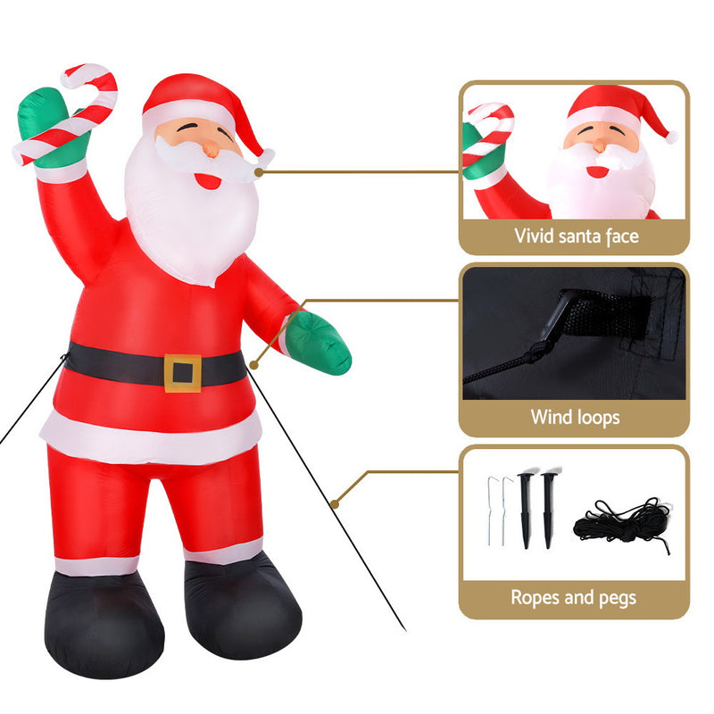 3M Christmas Inflatable Santa with LED Lights