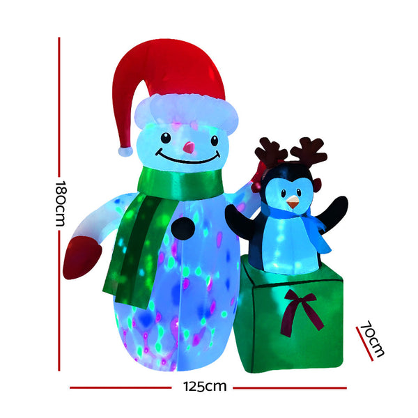 Christmas Inflatable Snowman 1.8M Illuminated