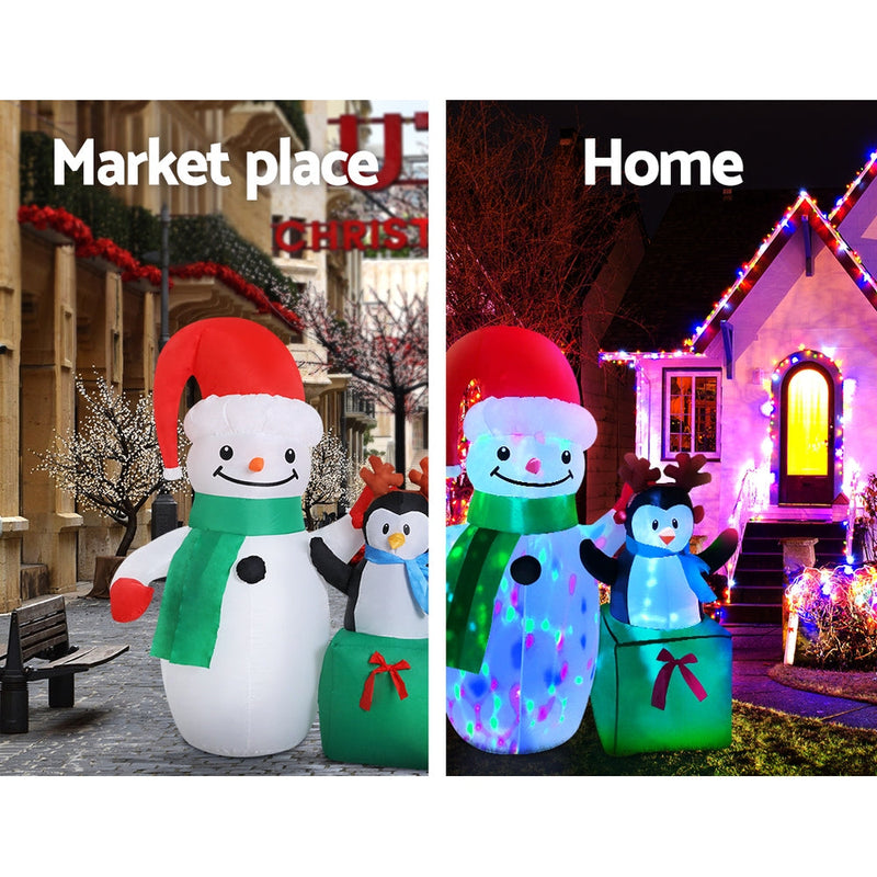 Christmas Inflatable Snowman 1.8M Illuminated
