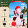 Jingle Jollys 1.8M Christmas Inflatable Snowman with LEDs