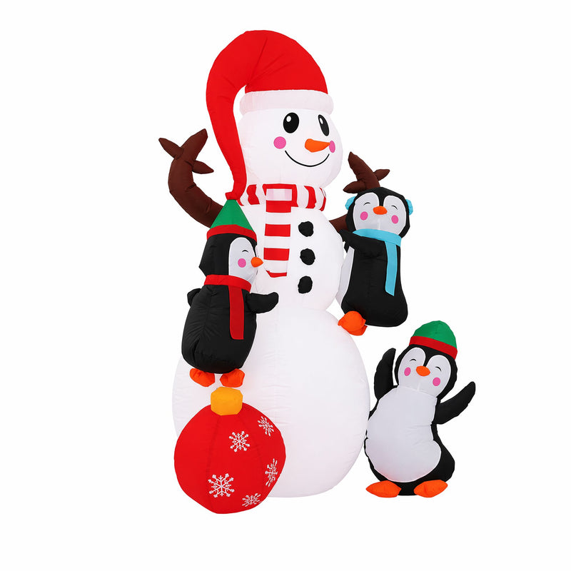 Jingle Jollys 1.8M Christmas Inflatable Snowman Warm White LEDs