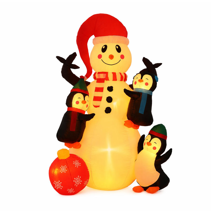 Jingle Jollys 1.8M Christmas Inflatable Snowman Warm White LEDs