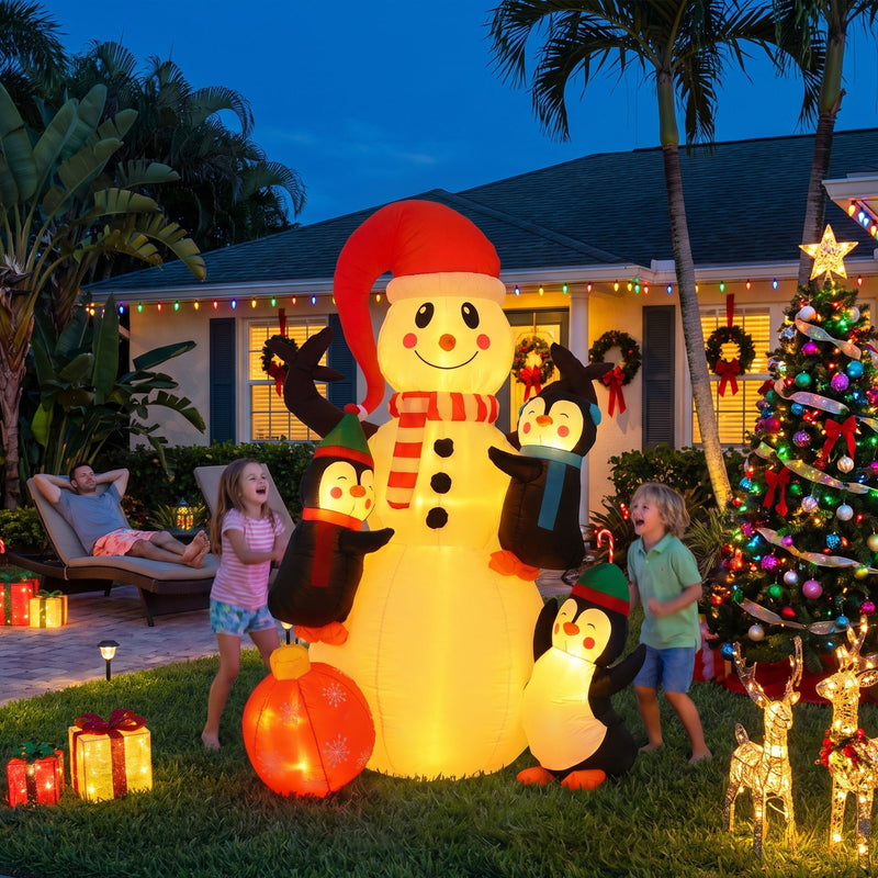Jingle Jollys 1.8M Christmas Inflatable Snowman Warm White LEDs
