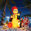 Jingle Jollys 1.8M Christmas Inflatable Snowman Warm White LEDs