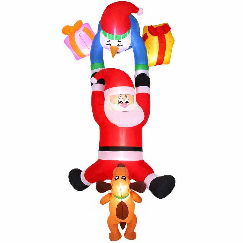 Jingle Jollys 3.5m Climbing Santa Christmas Inflatable with LED