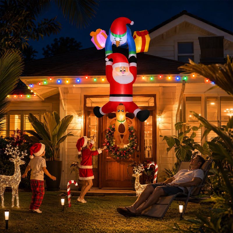 Jingle Jollys 3.5m Climbing Santa Christmas Inflatable with LED