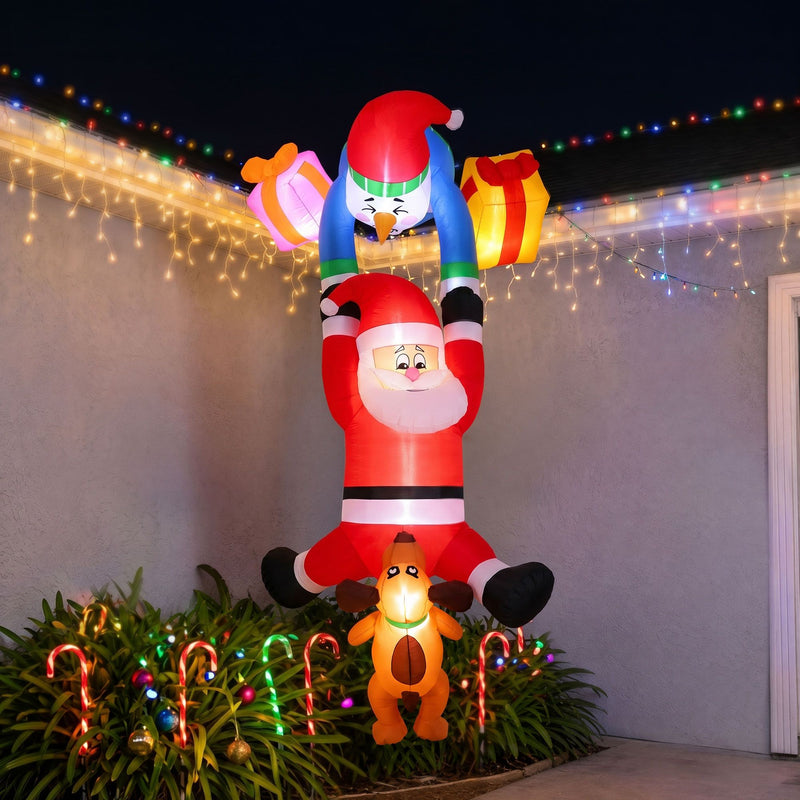 Jingle Jollys 3.5m Climbing Santa Christmas Inflatable with LED