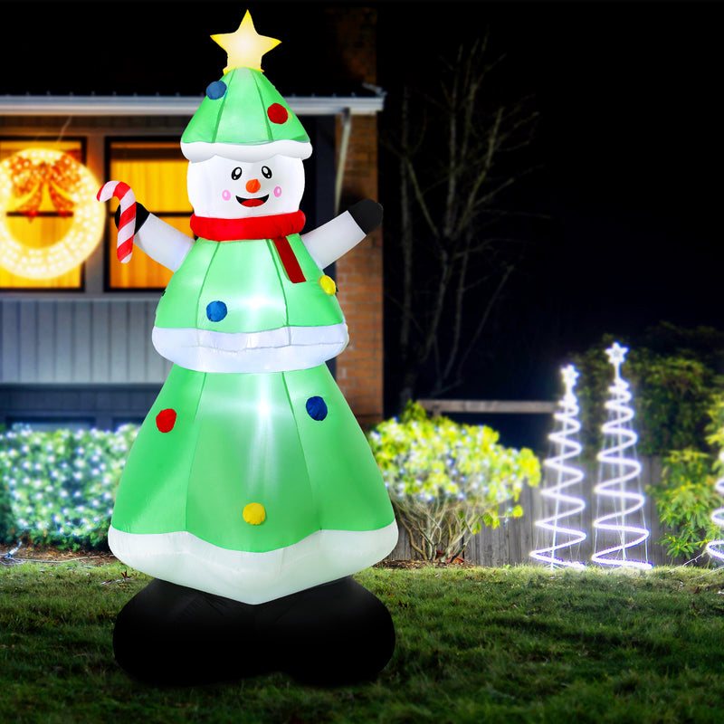 Christmas Inflatable Snowman Tree 2.75M Height LED Illuminated