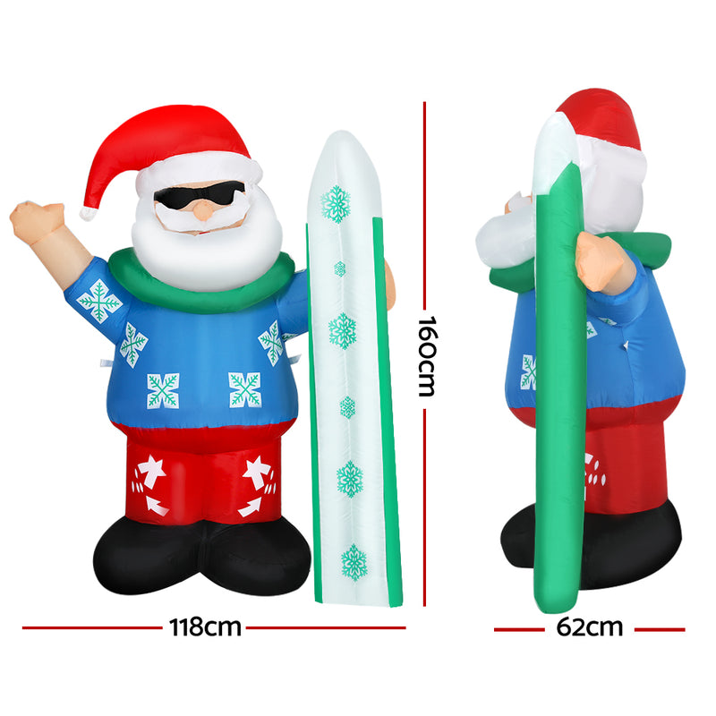 Christmas Inflatable Santa 1.6M Illuminated