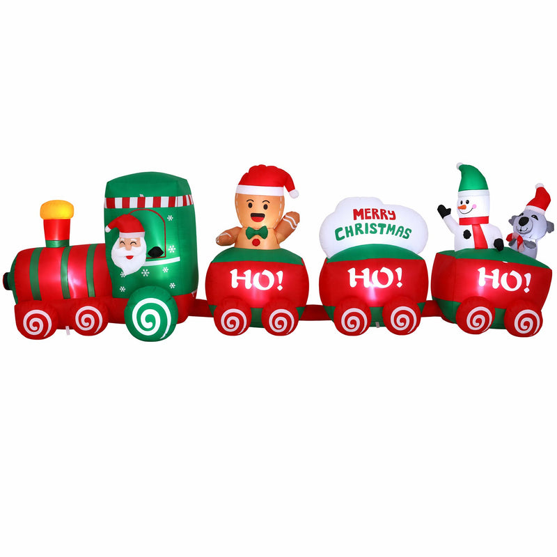 Jingle Jollys 3.6m Santa Train Christmas Inflatable with LED