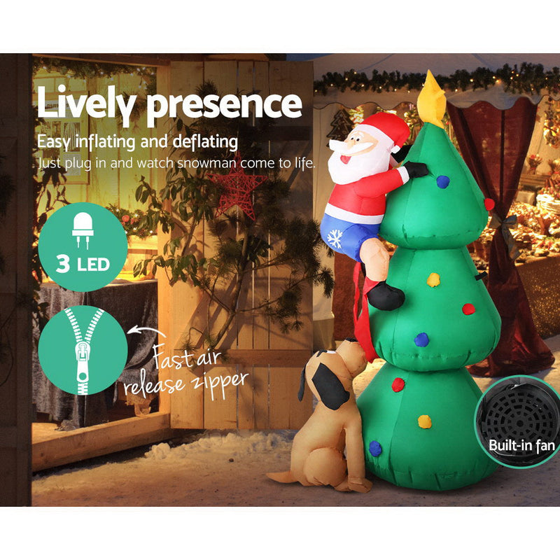 Christmas Inflatable Santa Tree 1.8M Illuminated