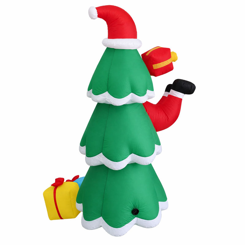 Jingle Jollys 2.5m Christmas Inflatable Santa Tree with Flashing LED Lights