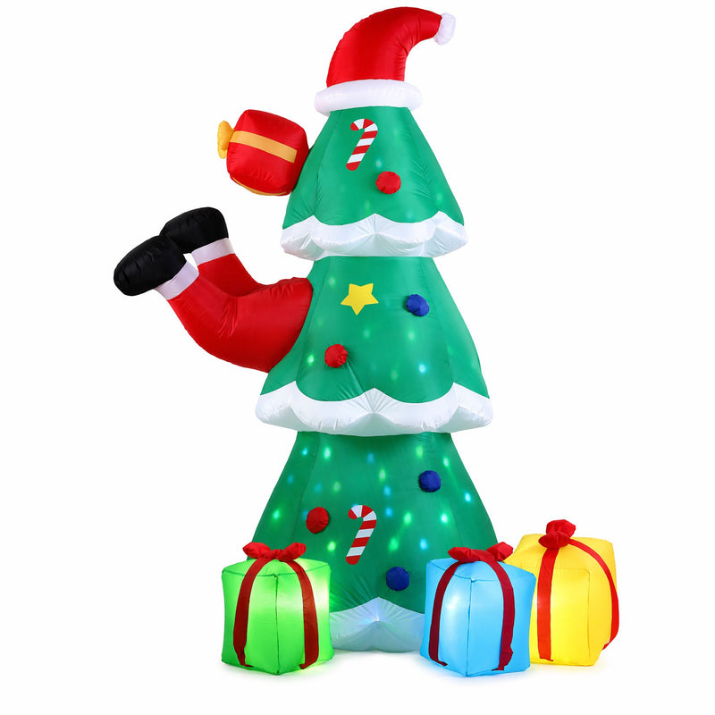 Jingle Jollys 2.5m Christmas Inflatable Santa Tree with Flashing LED Lights