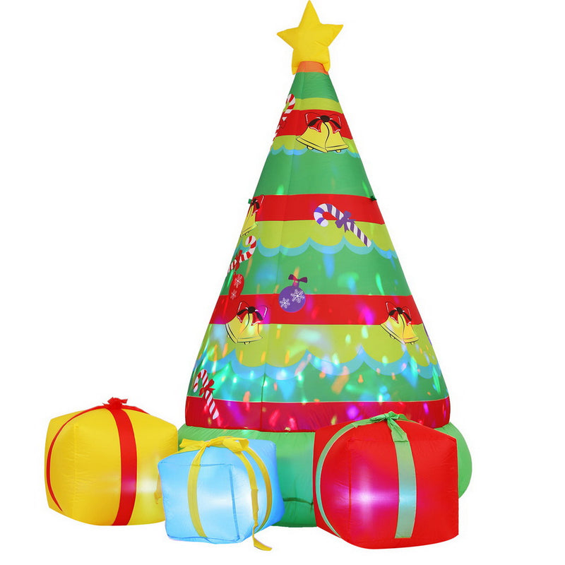 Christmas Inflatable Gift Tree 2.2M Height Flashing Light Illuminated