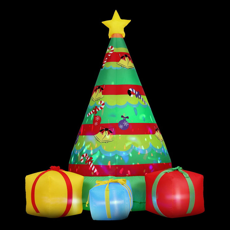 Christmas Inflatable Gift Tree 2.2M Height Flashing Light Illuminated