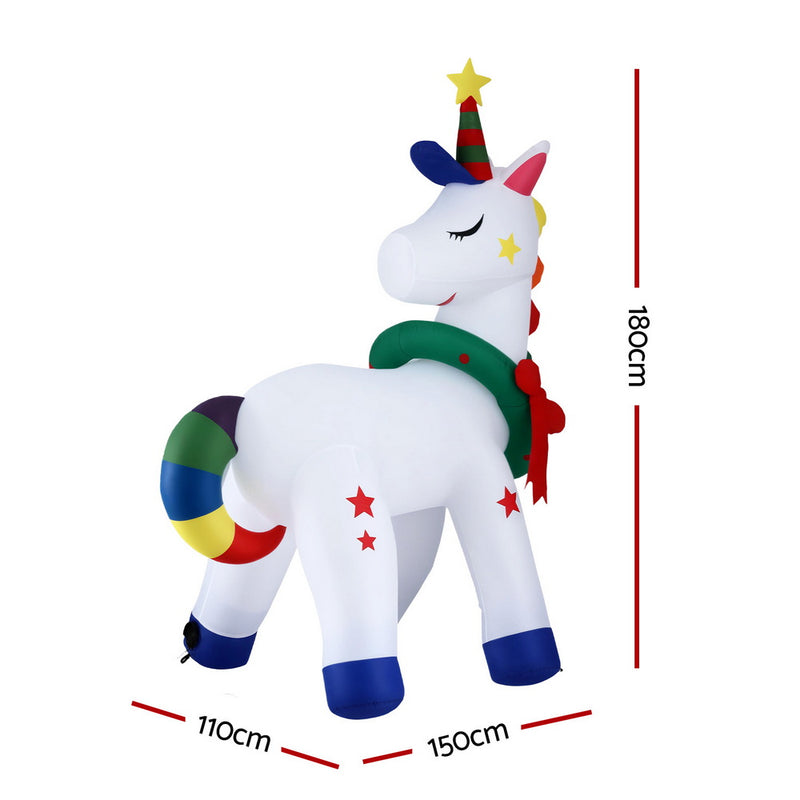 Festive Inflatable Unicorn – 1.8M
