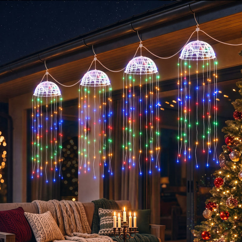 4-Pack Solar Jellyfish Christmas Garden Lights – Multicolour