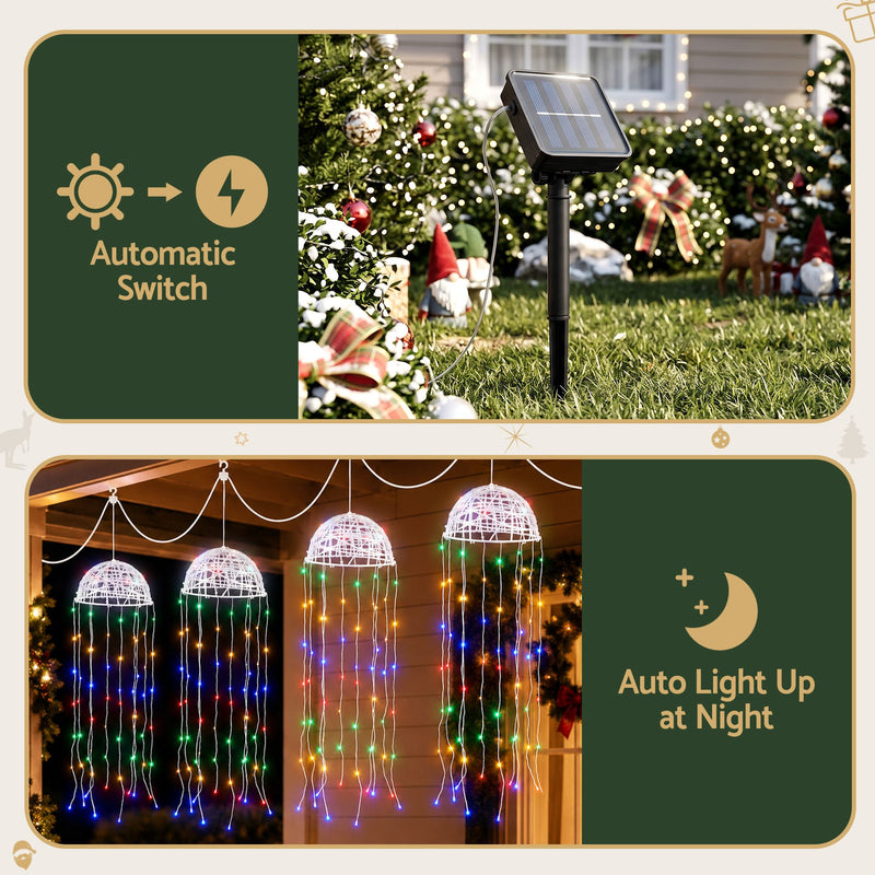 4-Pack Solar Jellyfish Christmas Garden Lights – Multicolour