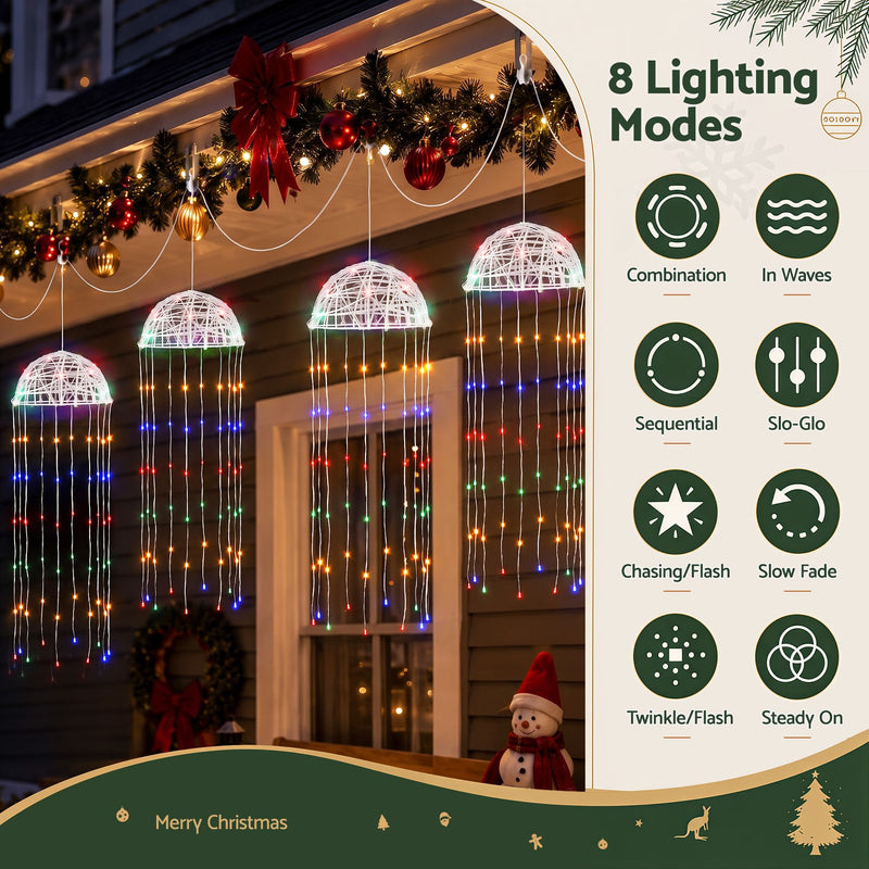 4-Pack Solar Jellyfish Christmas Garden Lights – Multicolour