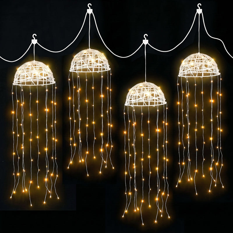 4-Pack Solar Jellyfish Garden Lights – Warm White