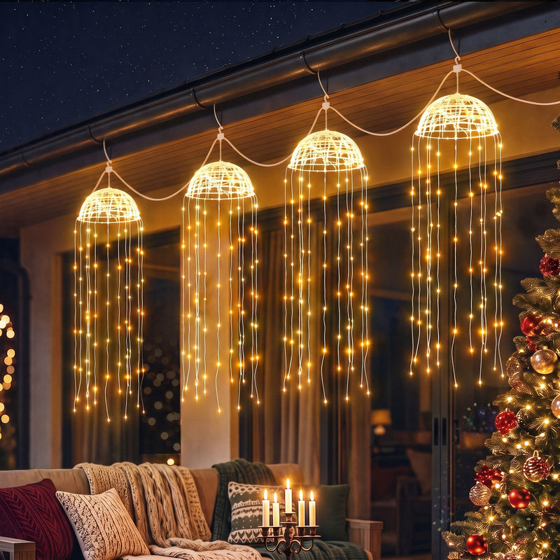 4-Pack Solar Jellyfish Garden Lights – Warm White