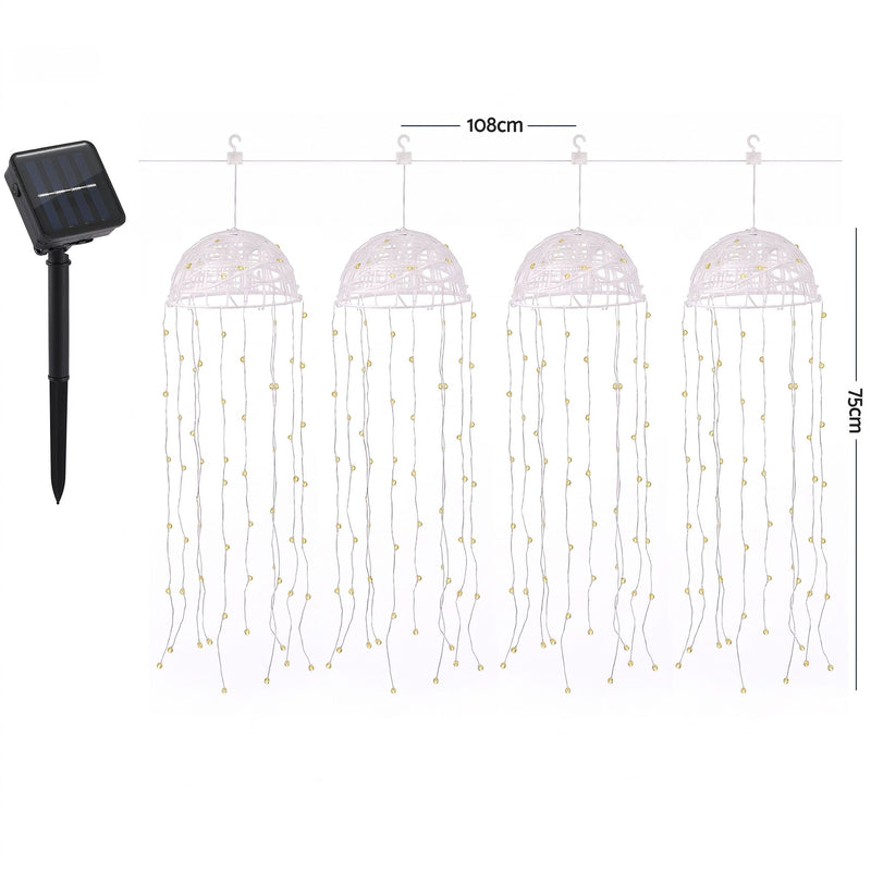 4-Pack Solar Jellyfish Garden Lights – Warm White