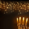 12.5M Christmas Lights Solar Icicle String Light Warm White