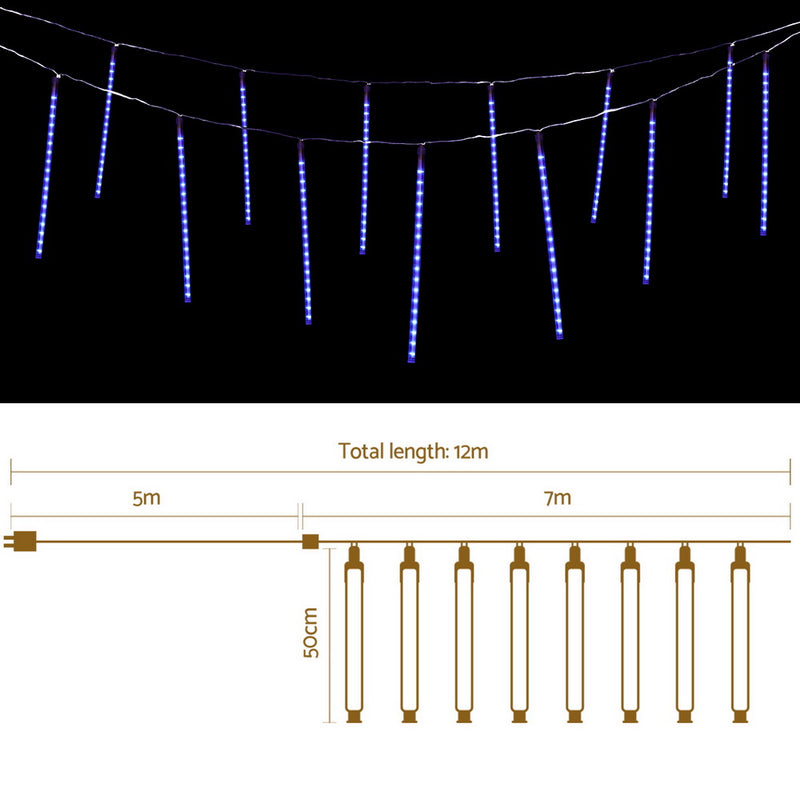 288 LED 7M Christmas Lights Icicle Light Falling Metor