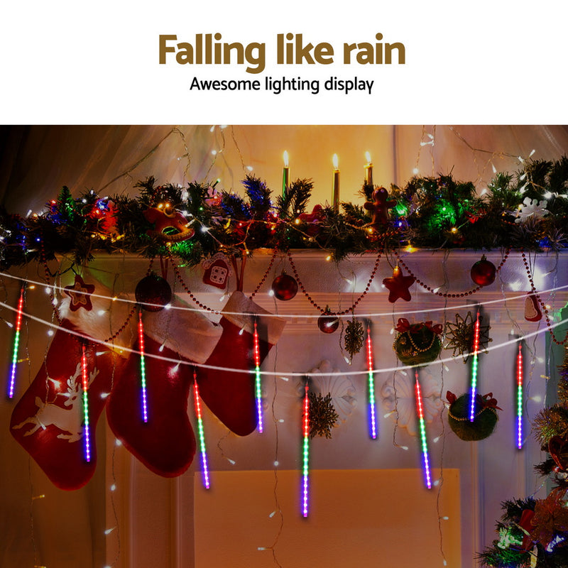 7m Christmas Shower Lights – 288 LED Icicle Falling Meteor Effect