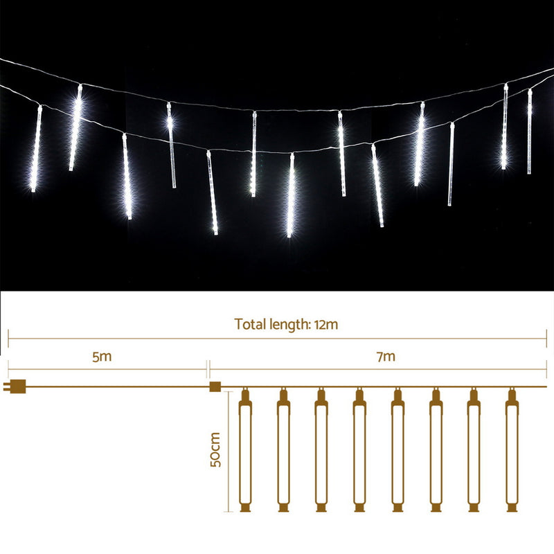 7M Christmas Lights Shower Light 288 LED Icicle Falling Meteor