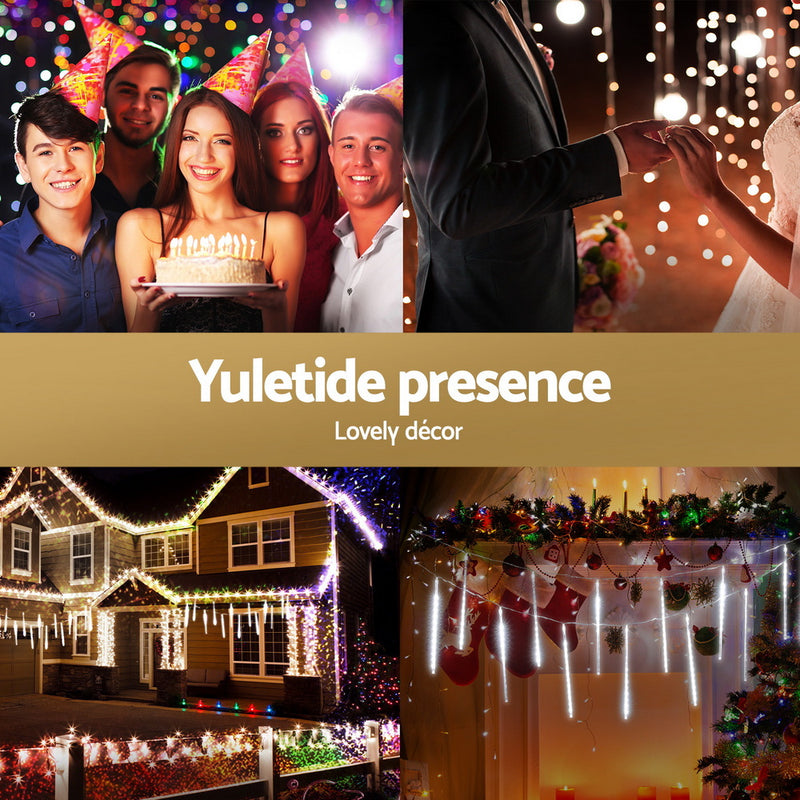 7M Christmas Lights Shower Light 288 LED Icicle Falling Meteor