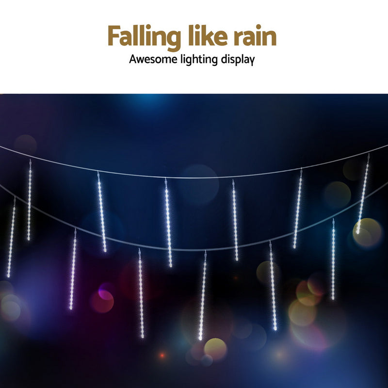 7M Christmas Lights Shower Light 288 LED Icicle Falling Meteor