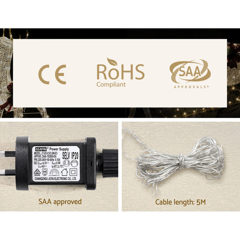 1.5M Christmas Lights Reindeer 100 LED